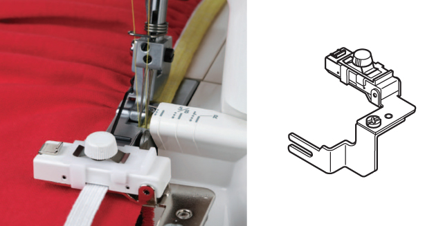 Overlocker elastic attachment